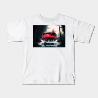 Drummer ArtWork With Water Splashing In The Forest Kids T-Shirt